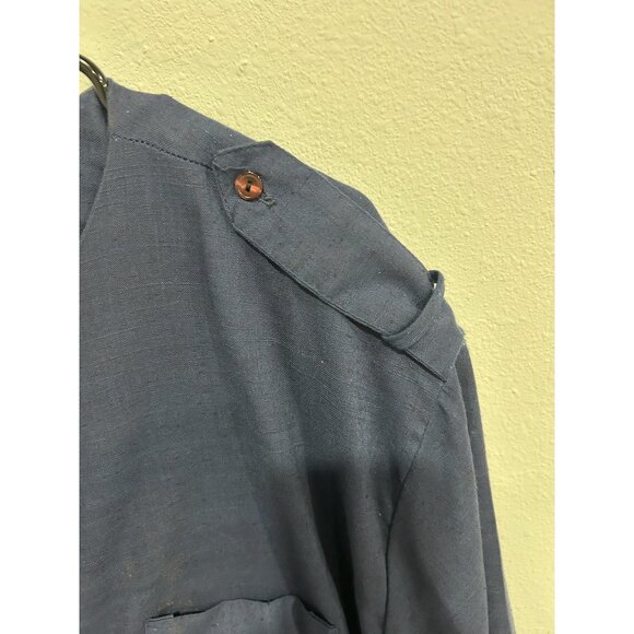 Vintage Lady 12 West Blue 2 Piece Shirt Skirt Set Blue Plus Size Retro Classic - Picture 5 of 16